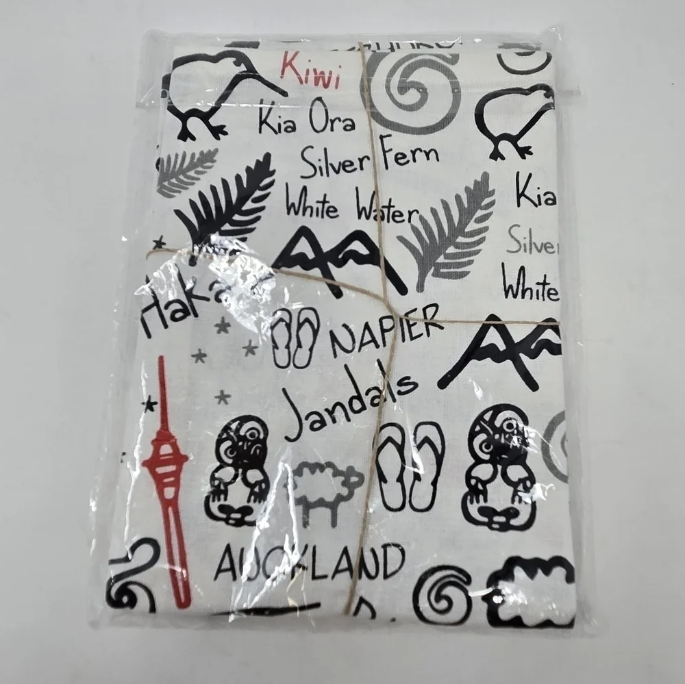 NWT NEW ZEALAND COTTON KITCHEN TOWEL SET OF 2 NATIVE FLOWERS DISH TOWELS DECOR